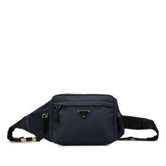 Prada triangle waist bag body Navy Blue nylon - Picture 1 of 8
